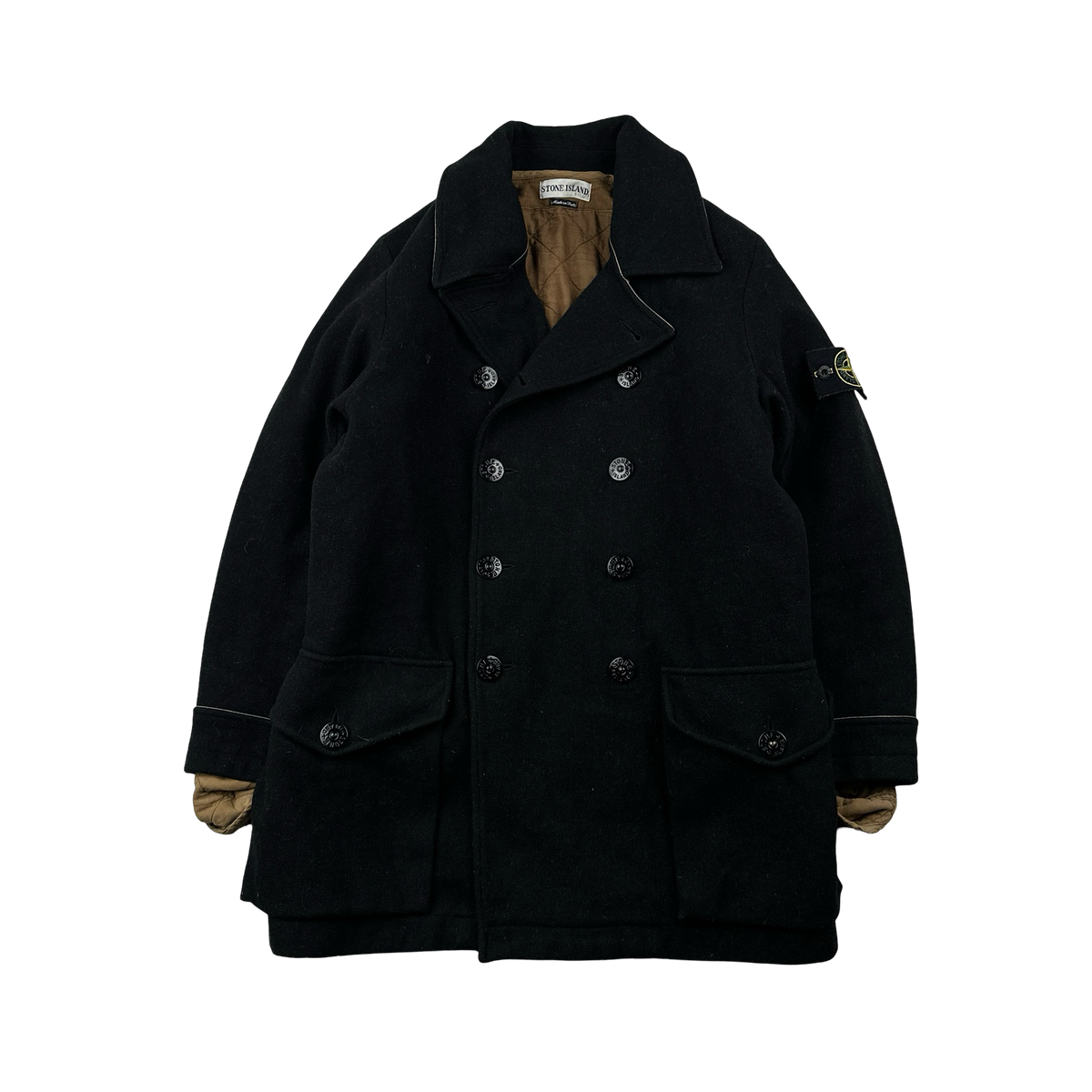 ジャケット・アウター STONE  90s WOOL PEA COAT Stone Island 2002 Navy Wool Dual Layer Pea Coat - Large – Mat's Island