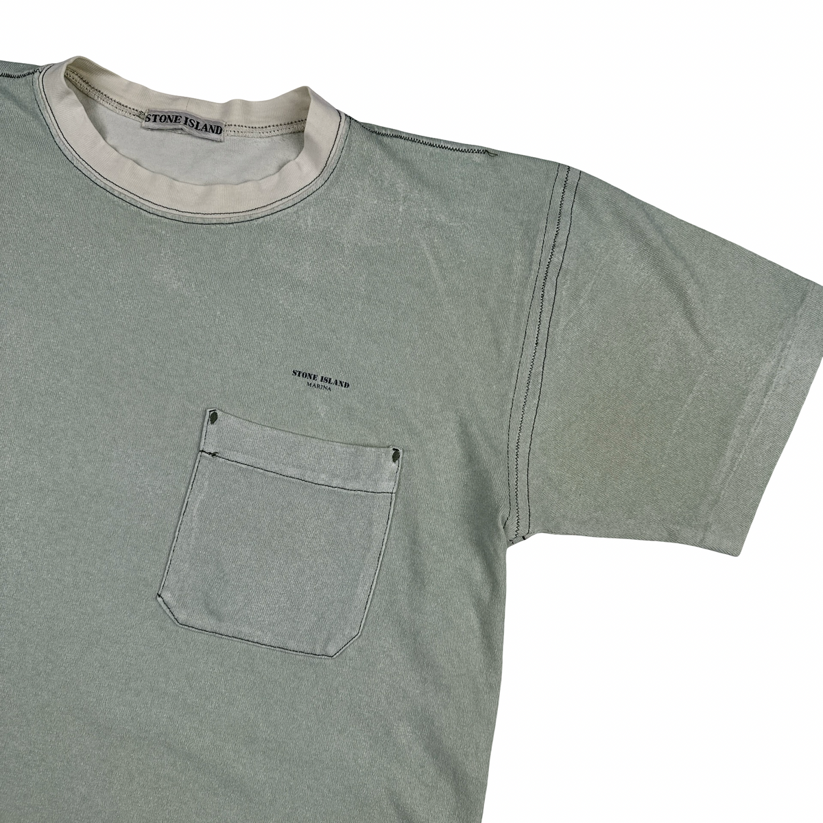 Stone Island 80's Marina Spellout Vintage Cotton T Shirt - Medium