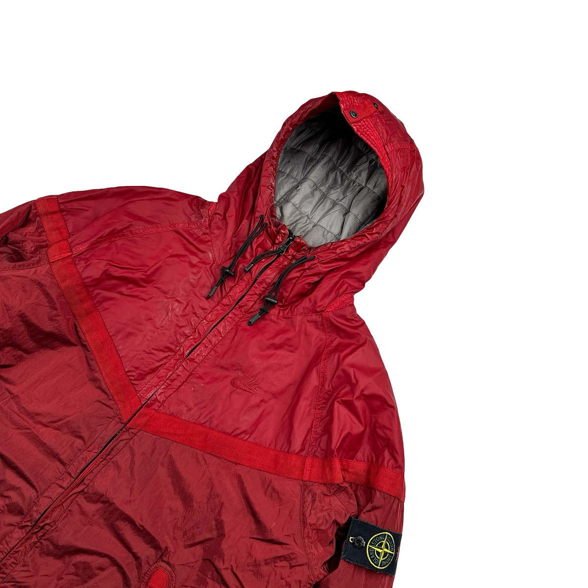 Stone Island x Nike Red Mussola Gommata Nylon Metal Jacket XL