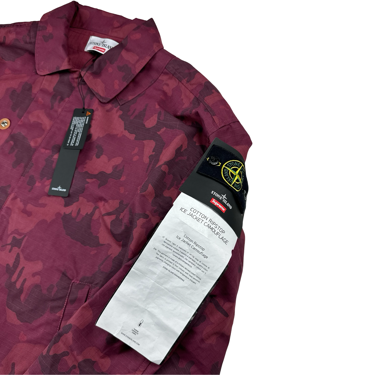 Supreme X Stone Island Reactive Ice Camo Ripstop Jacket - Large