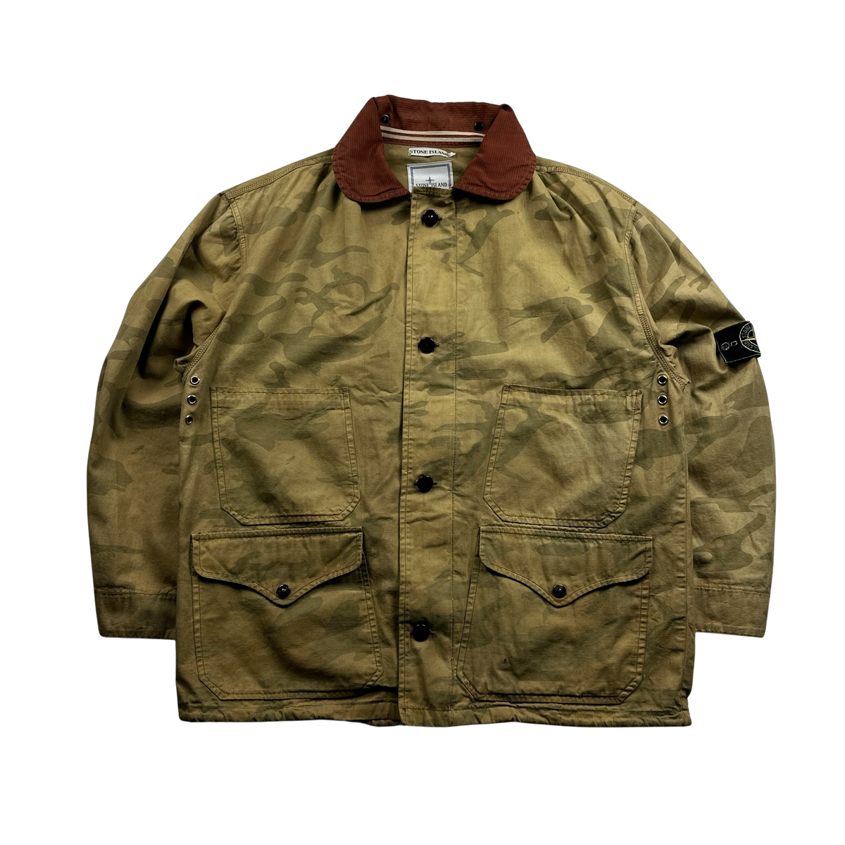 Stone Island 90's Ice Camo Carpenter Buttoned Jacket - Medium