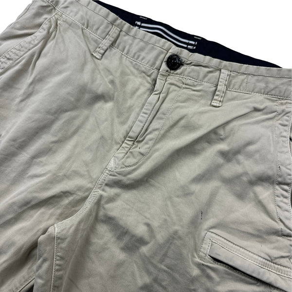 Stone Island 2019 Cream Cotton Cargo Shorts - Medium