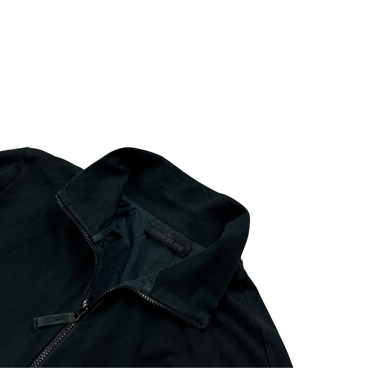 Stone Island 2022 Black Ghost Stretch Cotton Zipped Jumper