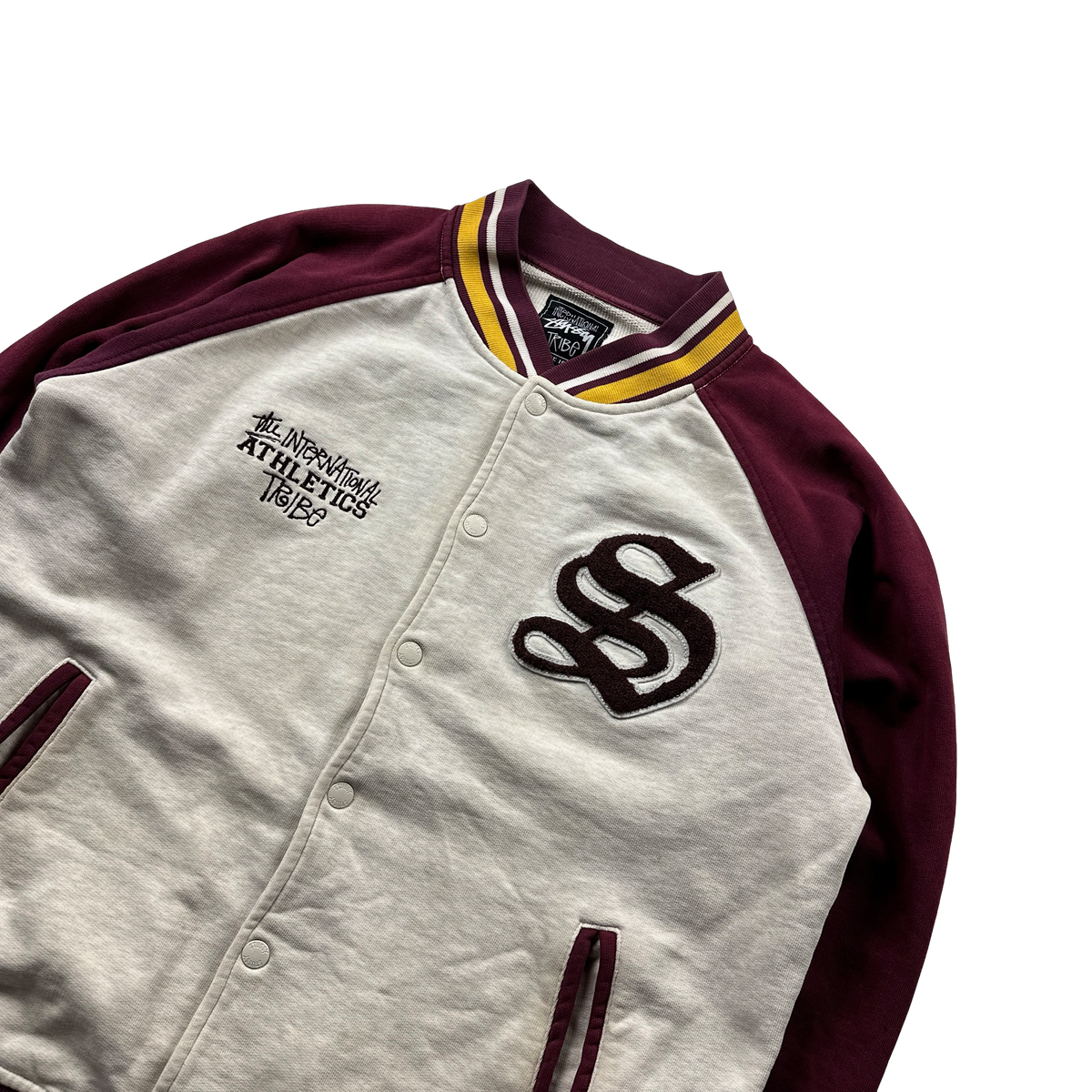Stussy Red Patched Varsity Jacket - Large – Mat's Island