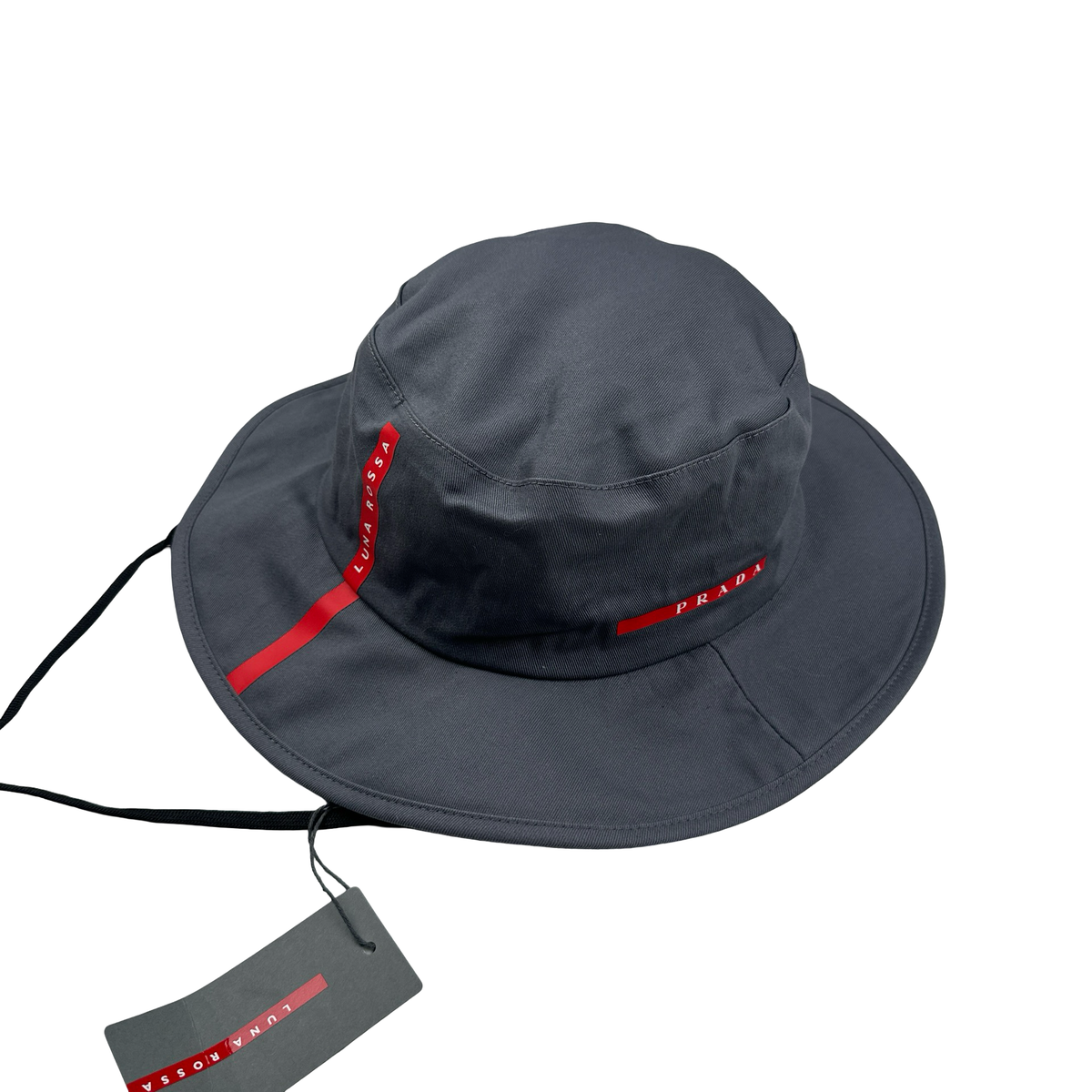 Prada Luna Rossa Pirelli Grey Windproof Bucket Hat XL