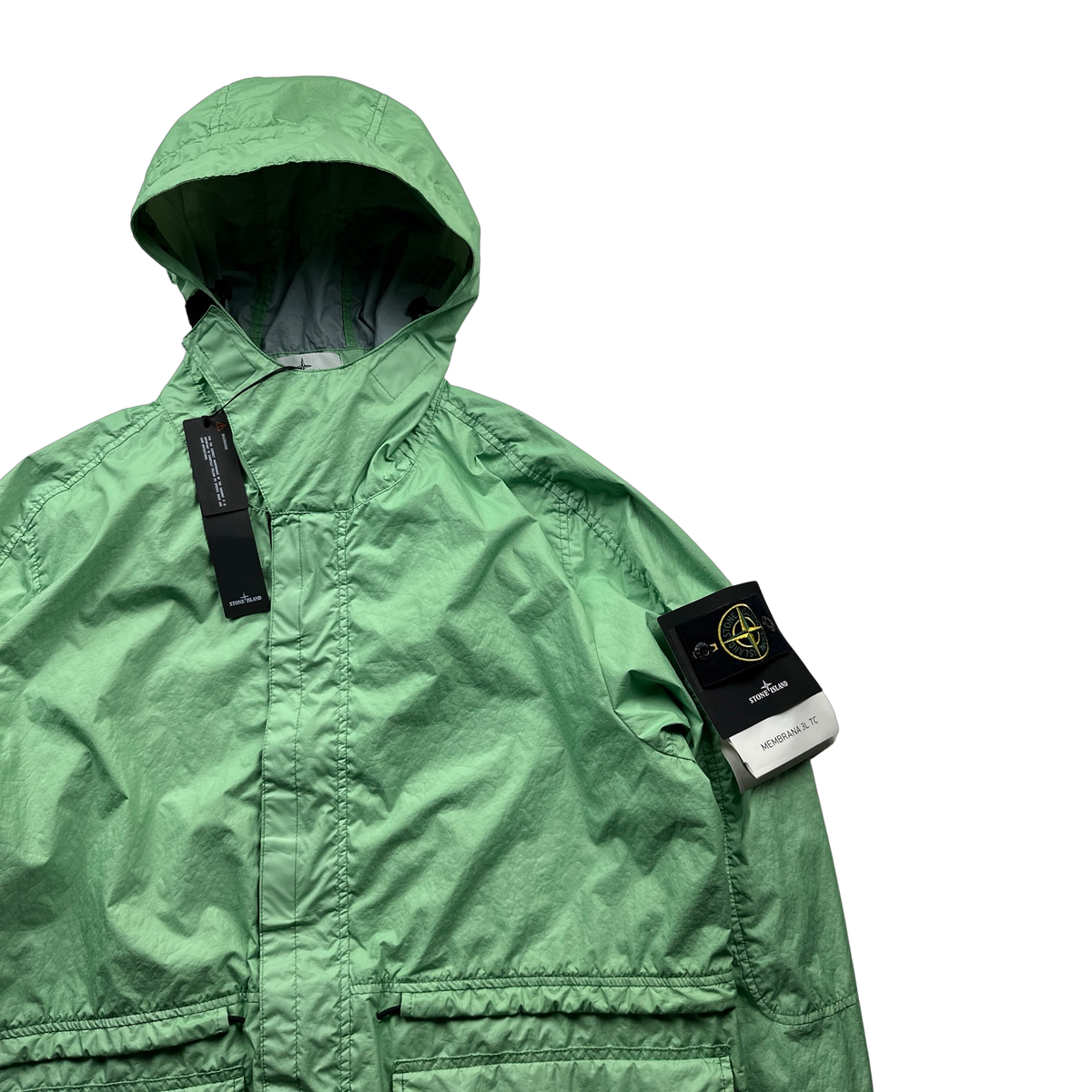 Stone Island Mint Green Membrana 3L TC Summer Jacket Large