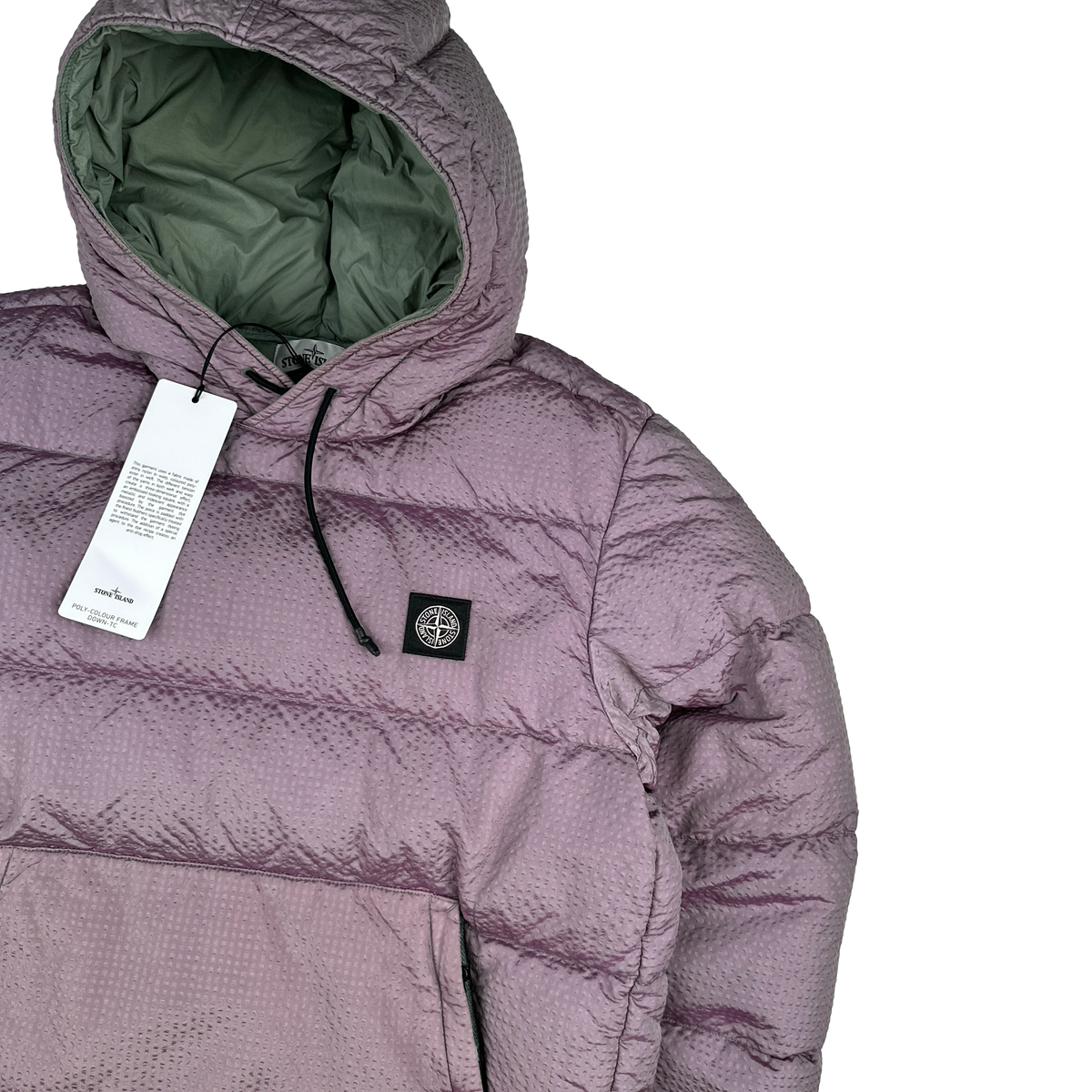STONE  POLY-COLOUR FRAME ダウン S 茶 Stone Island Purple Green Lined Poly Colour Frame Down TC Jacket