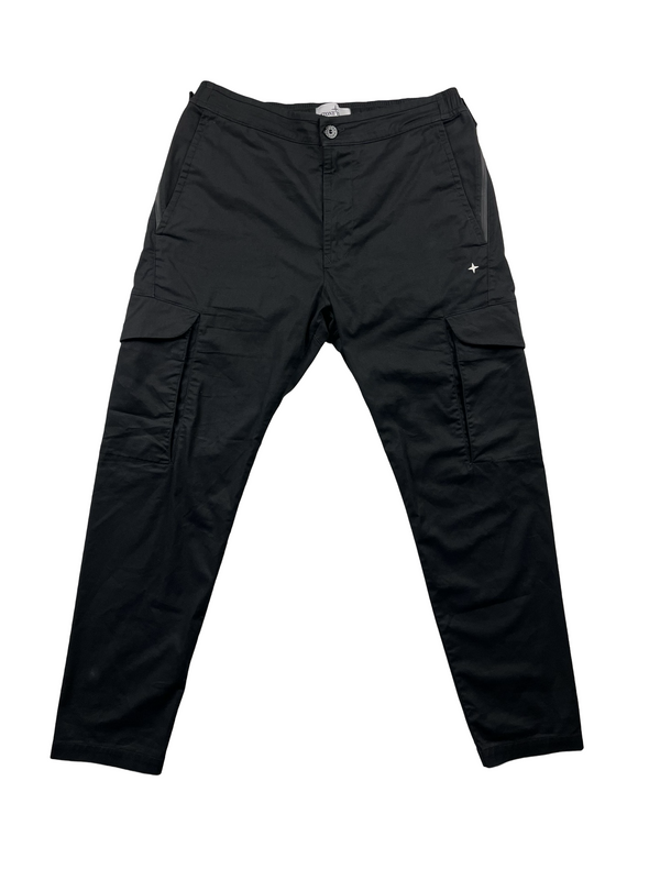 Stone Island 2023 Black Regular Fit Cargo Trousers - Medium