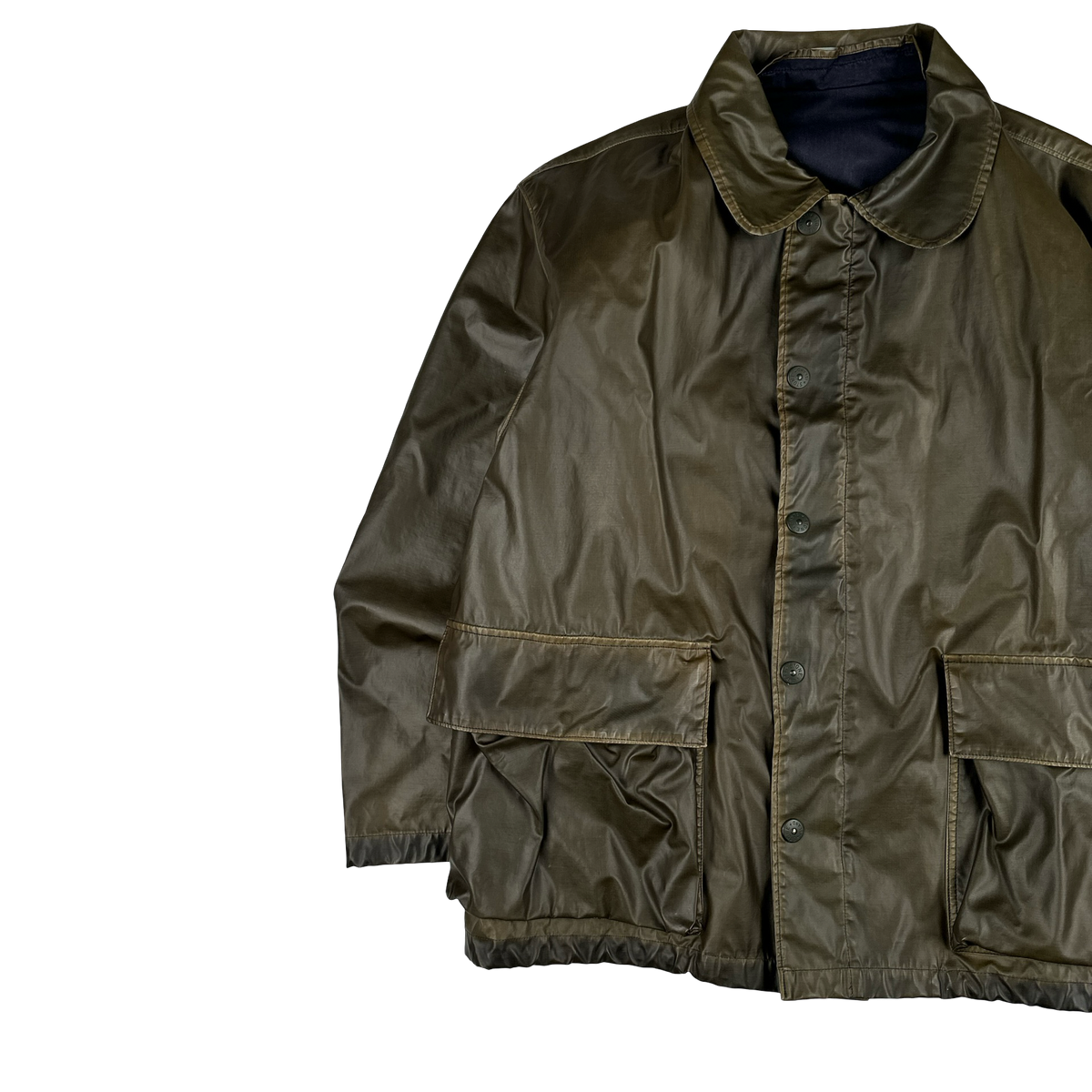 Stone Island 1990s Vintage Khaki Raso Gommato Jacket - XL – Mat's