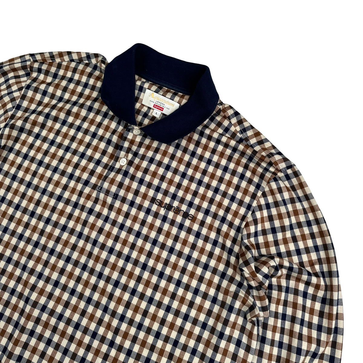 Aquascutum X Supreme Checked Longsleeve T Shirt - Large