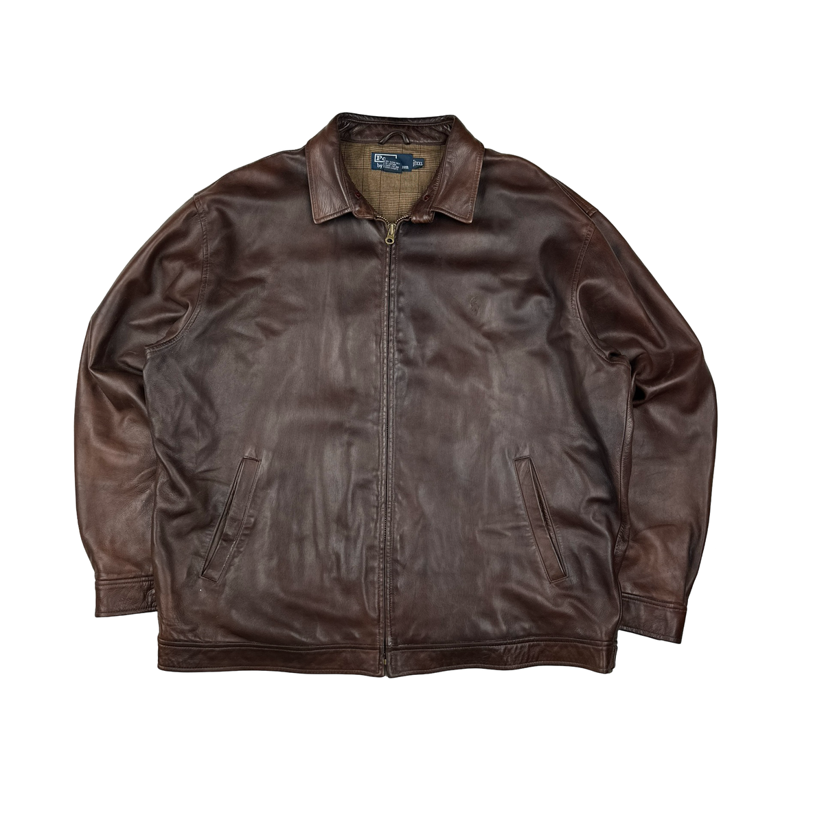 90s Ralph Lauren Leather Jacket XXL クリーム 90s Ralph Lauren LEATHER JACKET Size L | KORDS