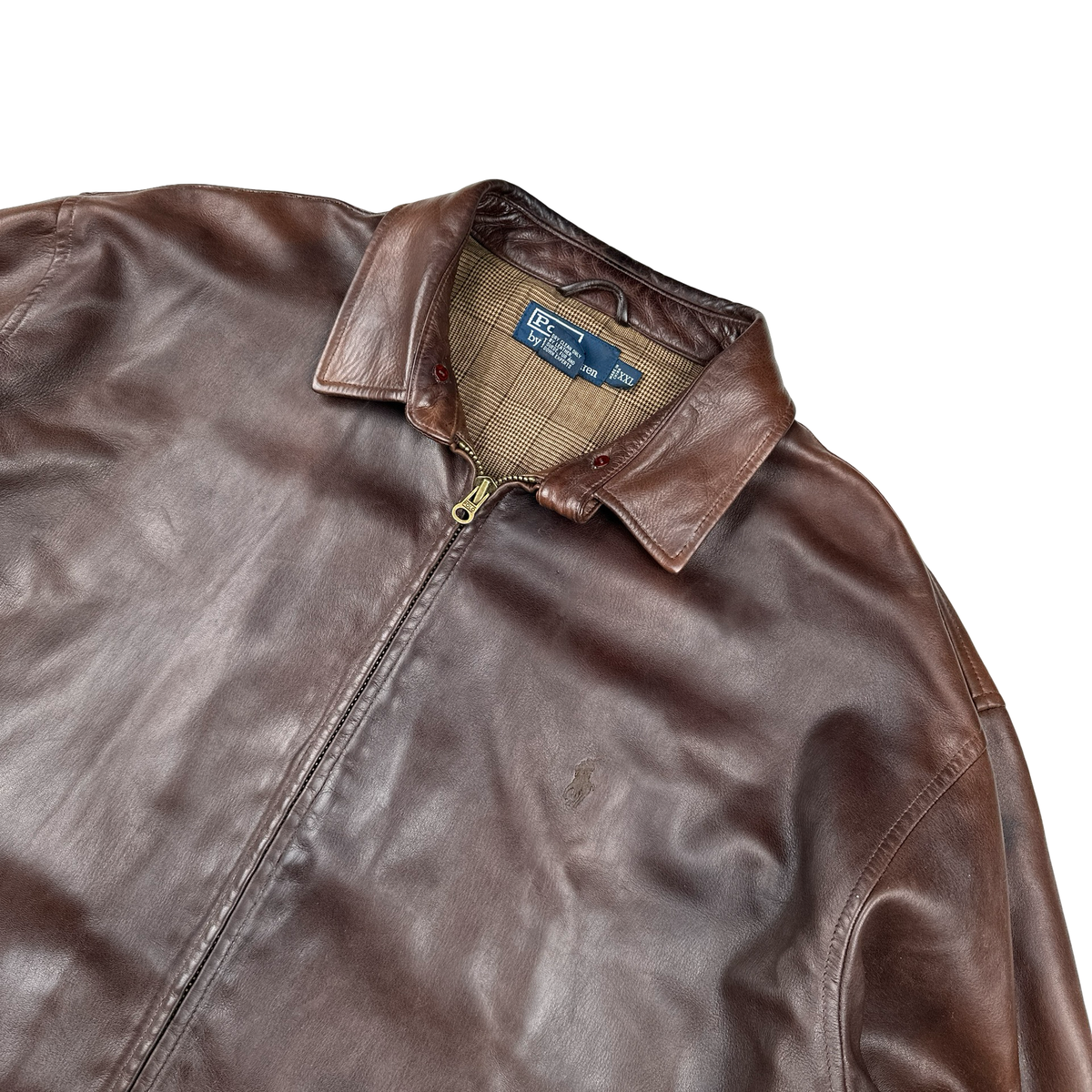 Ralph Lauren Brown Heavyweight Leather Jacket - XXL – Mat's Island