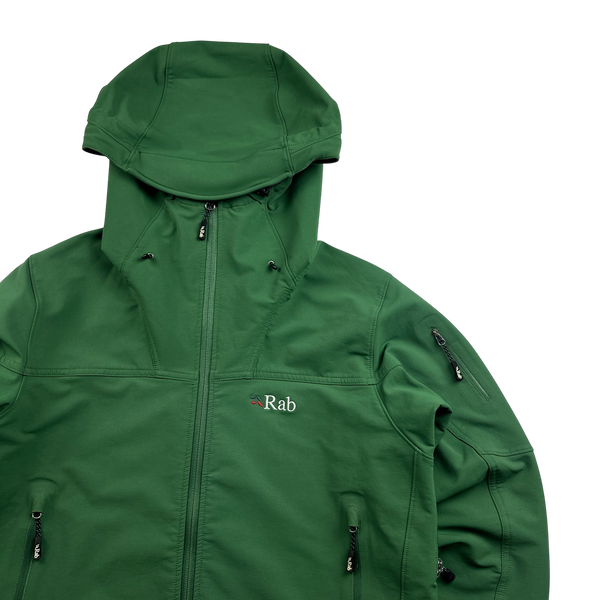 RAB Green Zipped Waterproof Soft Shell Jacket - Large