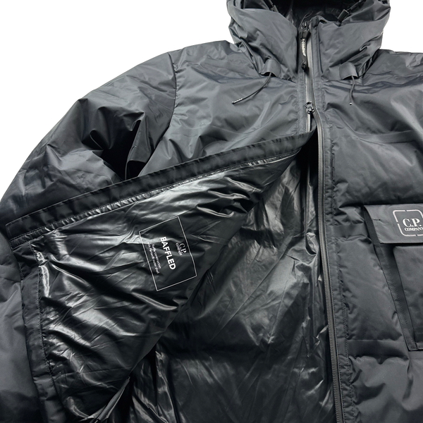 CP Company Black Baffled Pertex Shell Down Filled Jacket - Small
