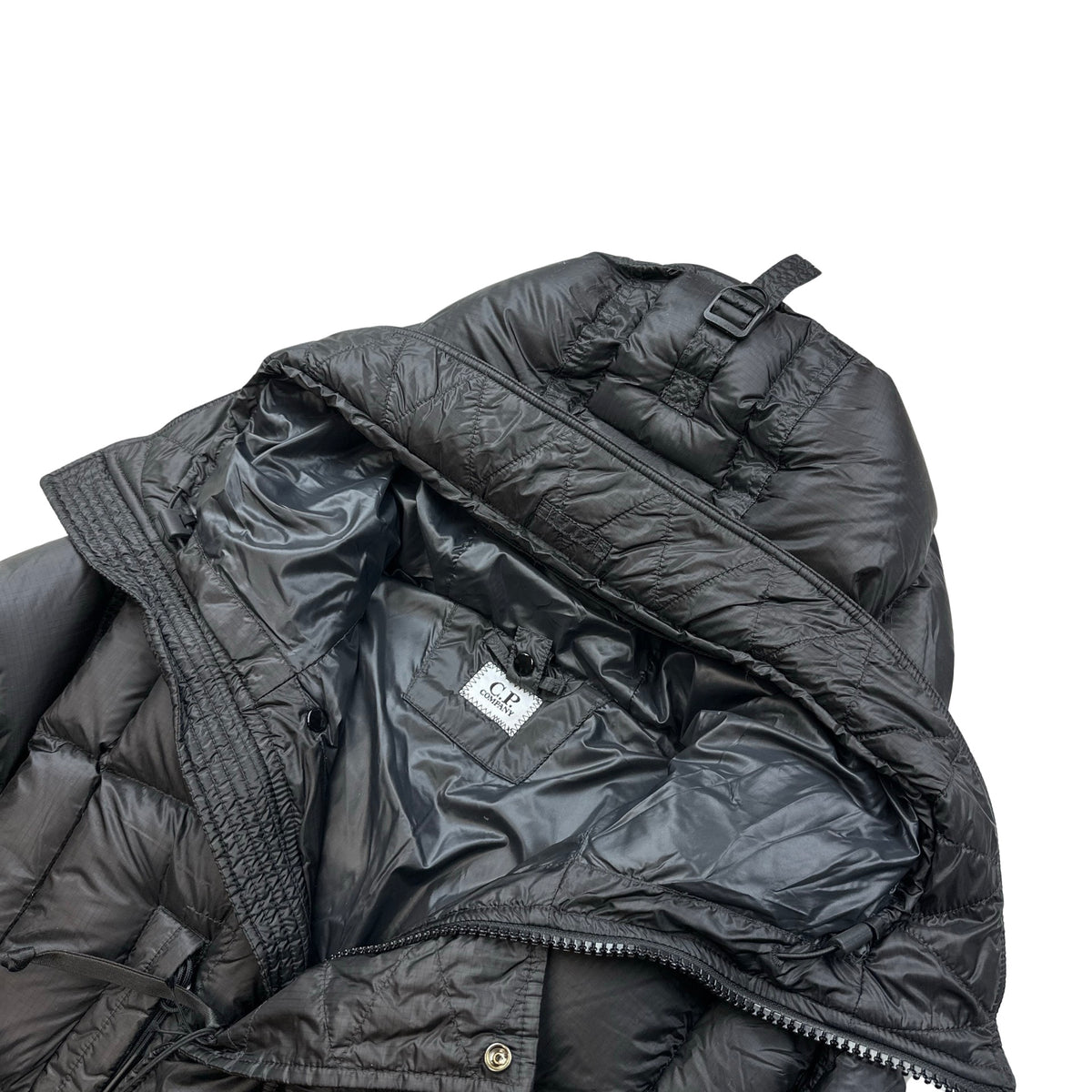 CP Company Black Down Filled DD Shell Goggle Puffer Jacket - XS