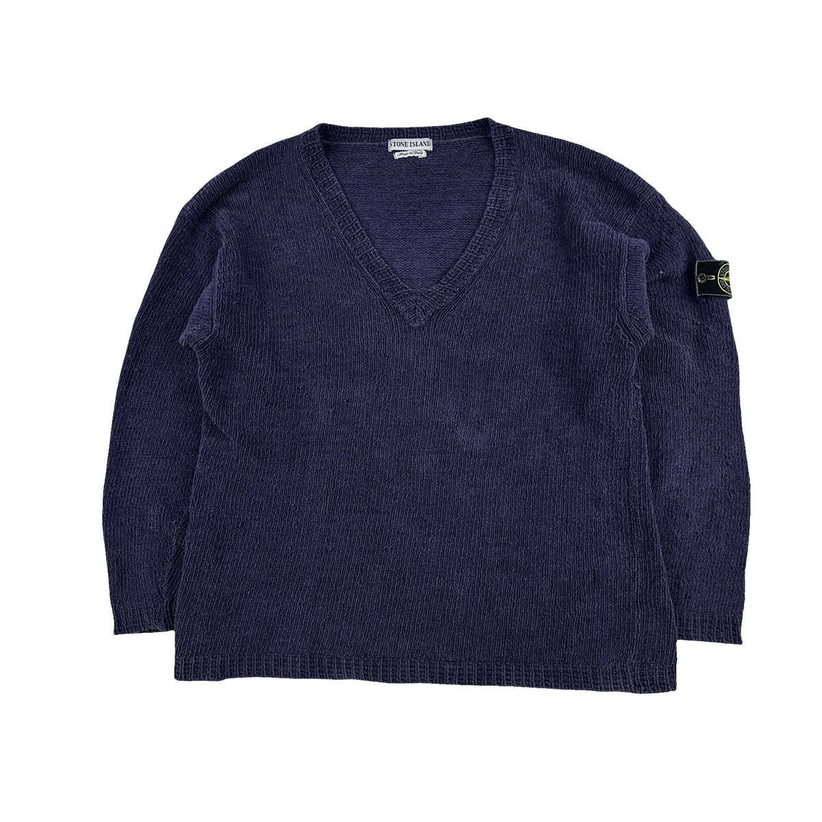 Stone Island Vintage 1998 Navy Chenille Knitted Cotton Jumper