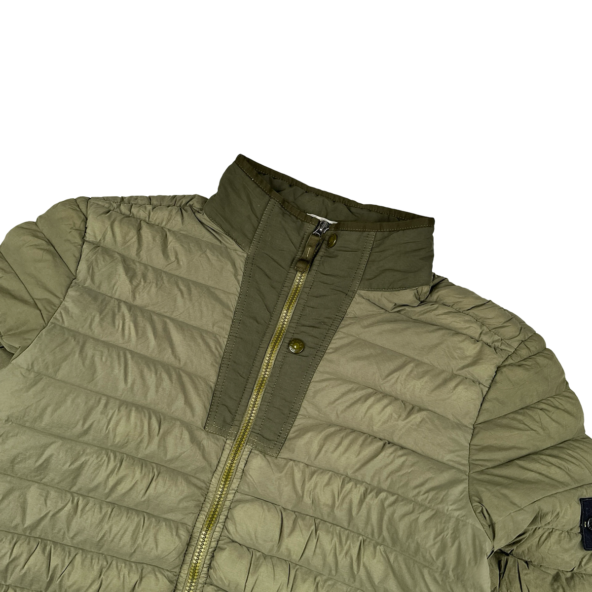 Stone Island 2019 Green Down Filled Loom Woven Puffer Jacket Medium