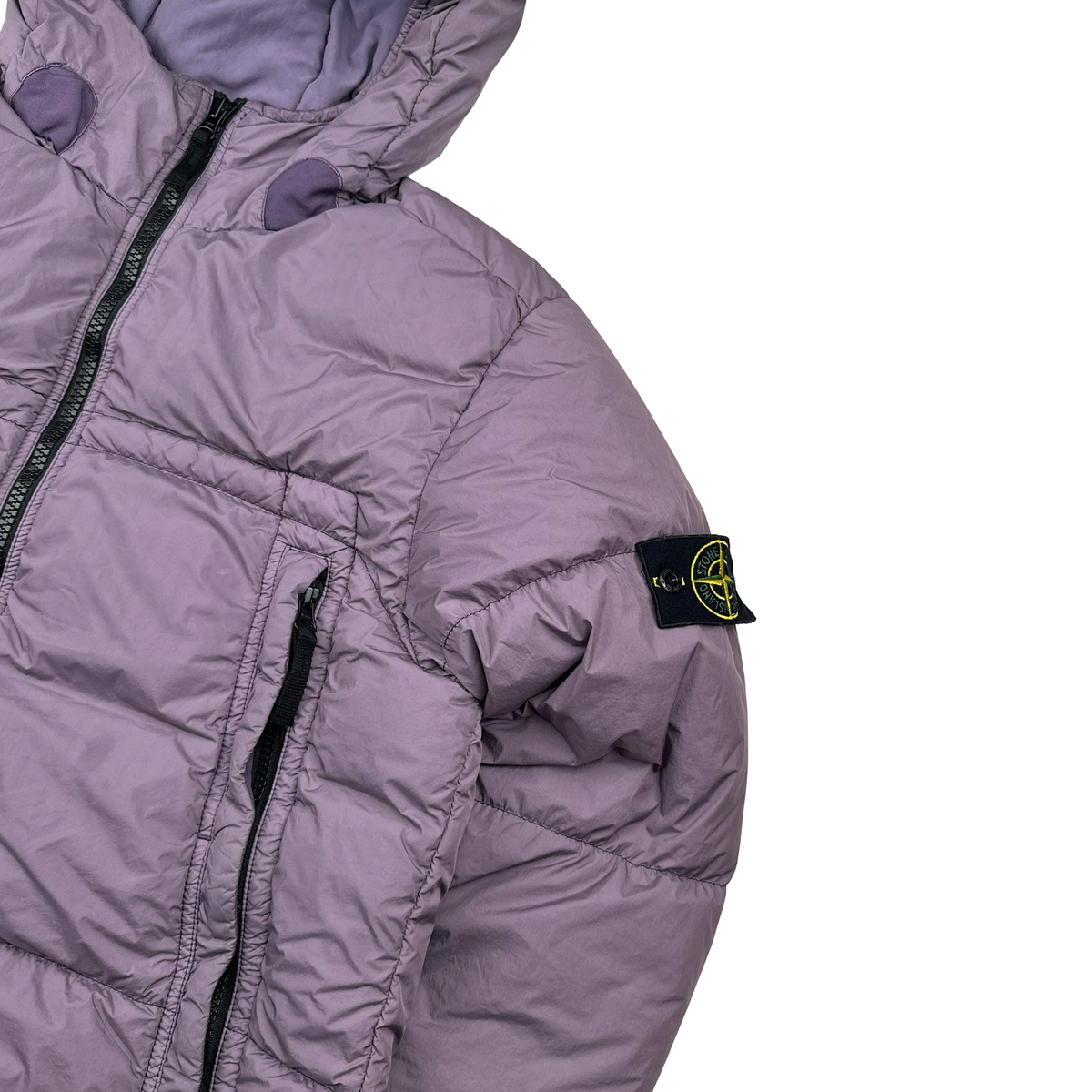 Stone Island Lavender Purple Crinkle Reps Puffer Jacket Medium