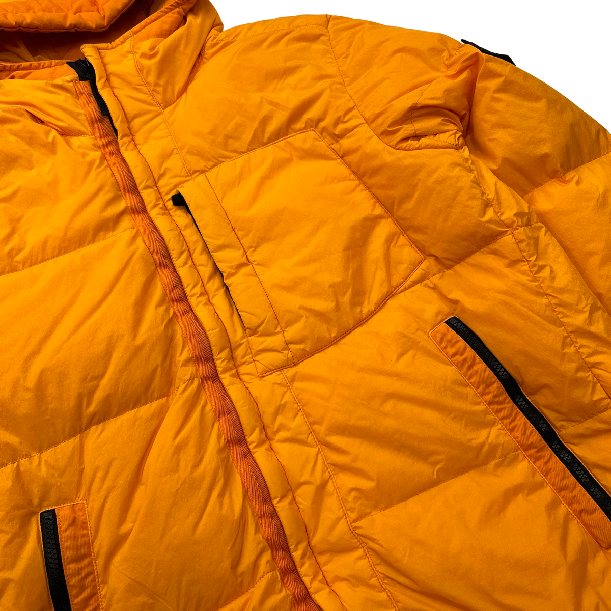 Stone Island 2017 Orange Crinkle Reps Puffer Jacket Large