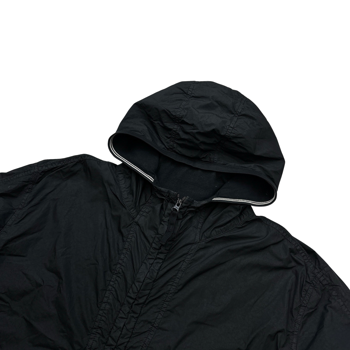 Stone Island Black Garment Dyed Crinkle Reps NY Jacket Large