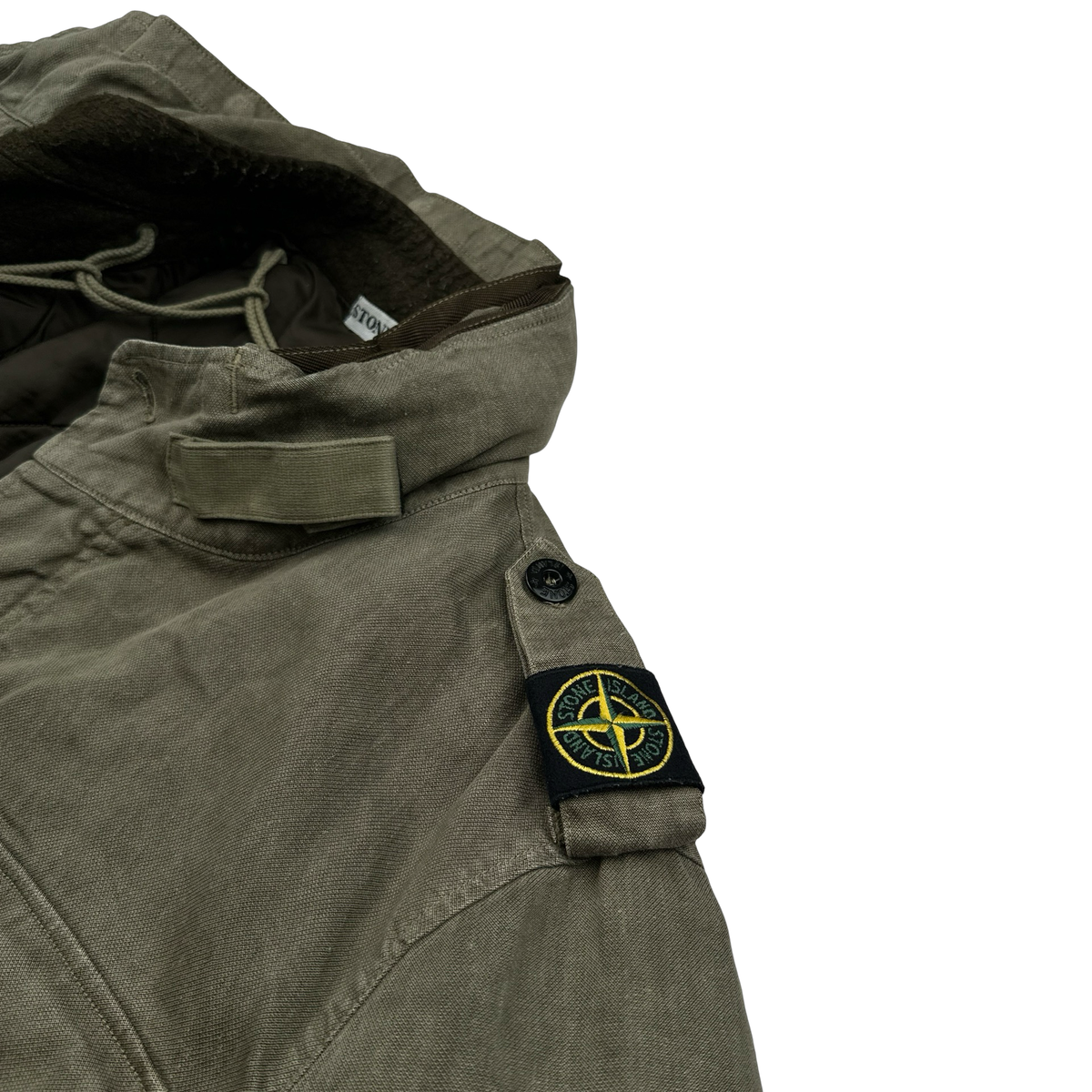 Stone Island 2005 Tan Shoulder Badge Lino Flax Dutch Rope Jacket Lar