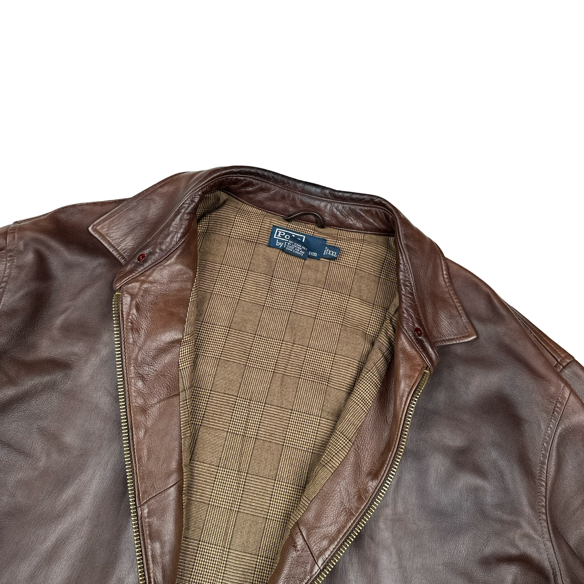 Ralph Lauren Brown Heavyweight Leather Jacket - XXL – Mat's Island