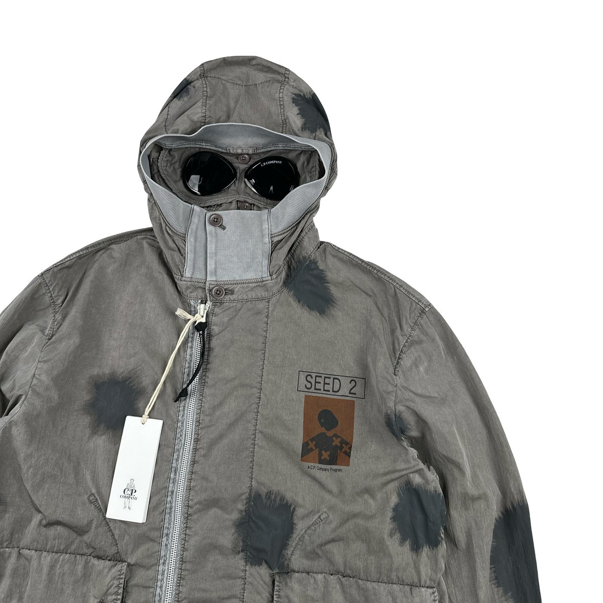 CP Company Eco Chrome-R Seed 2 Painted Goggle Jacket - Large 