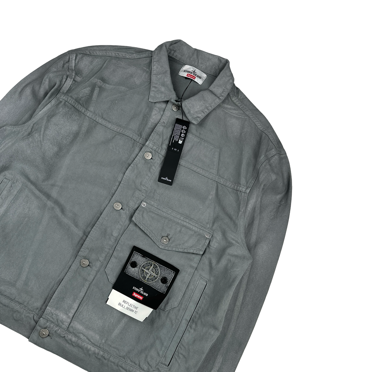 Stone Island x Supreme 2023 Reflective Bull Denim TC Jacket