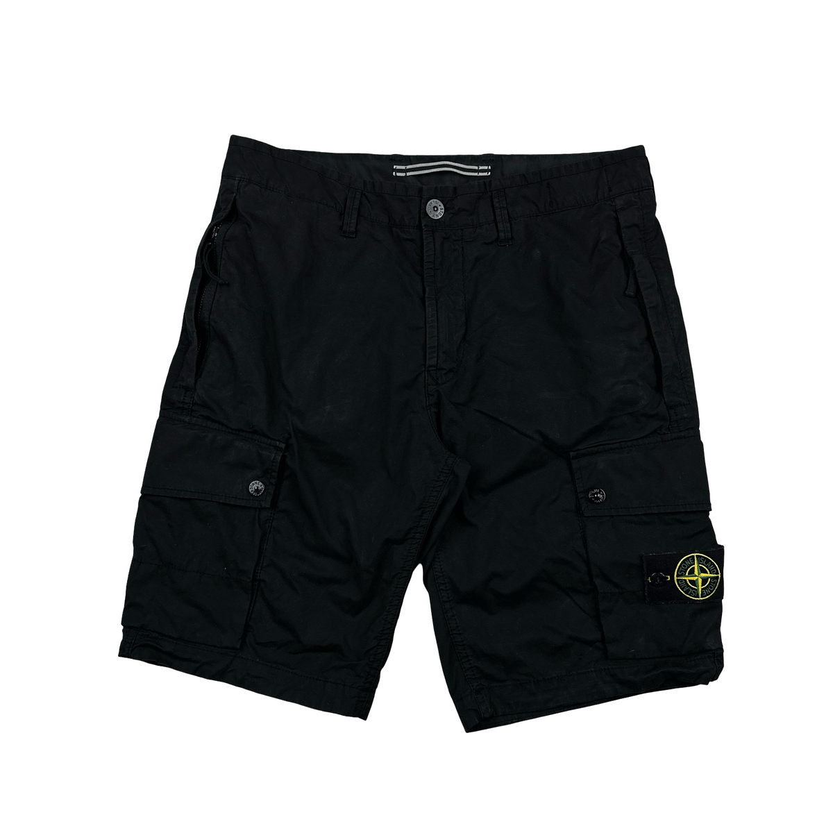 Stone Island 2024 Black Cotton SL Cargo Shorts - 32