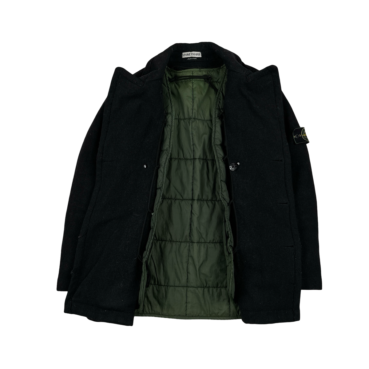 ジャケット・アウター 2000s STONE  WOOL COAT Stone Island Vintage 1996 Thick Wool Trench Coat - Medium – Mat's