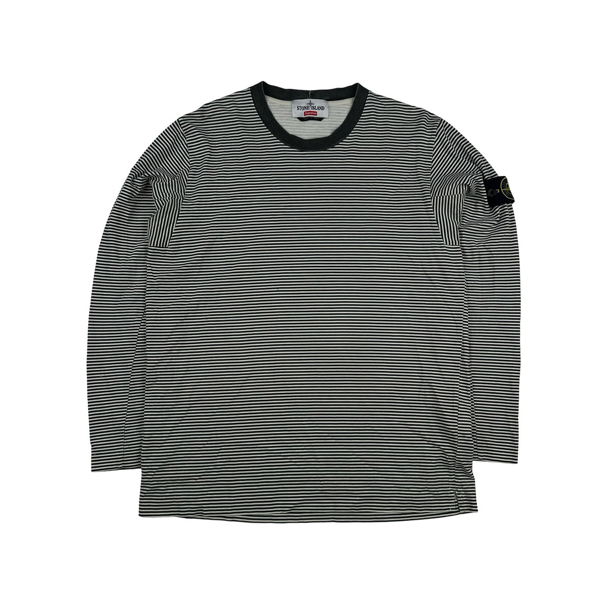 Stone Island x Supreme 2015 Striped Longsleeve T-Shirt - Medium 