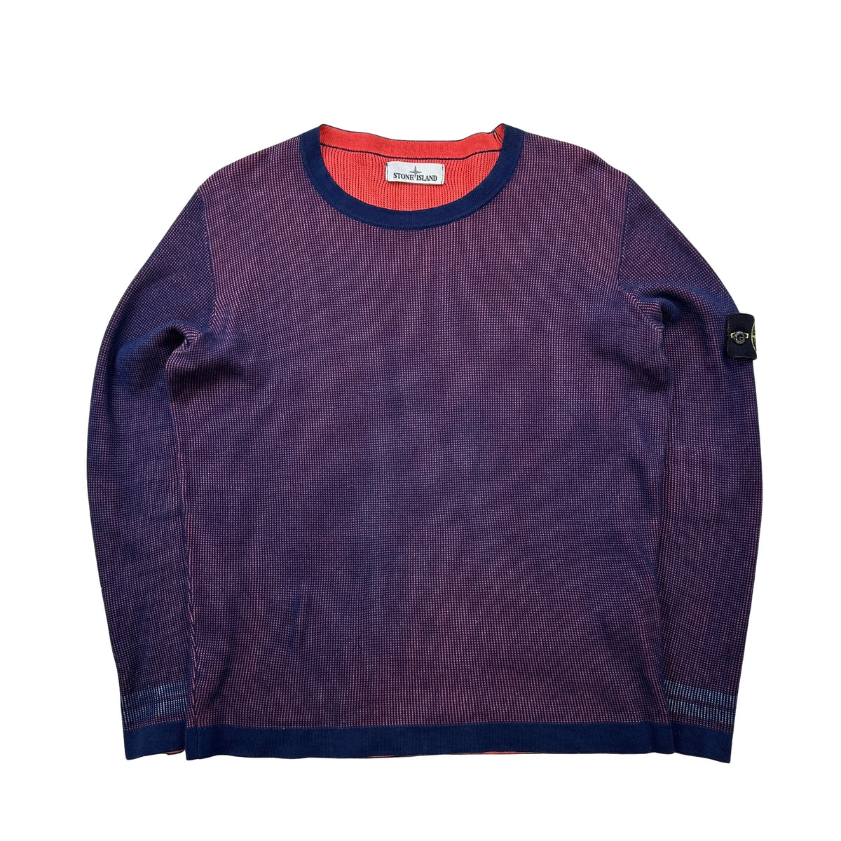 Stone Island Iridescent Two Tone Waffle Knit Jumper Medium