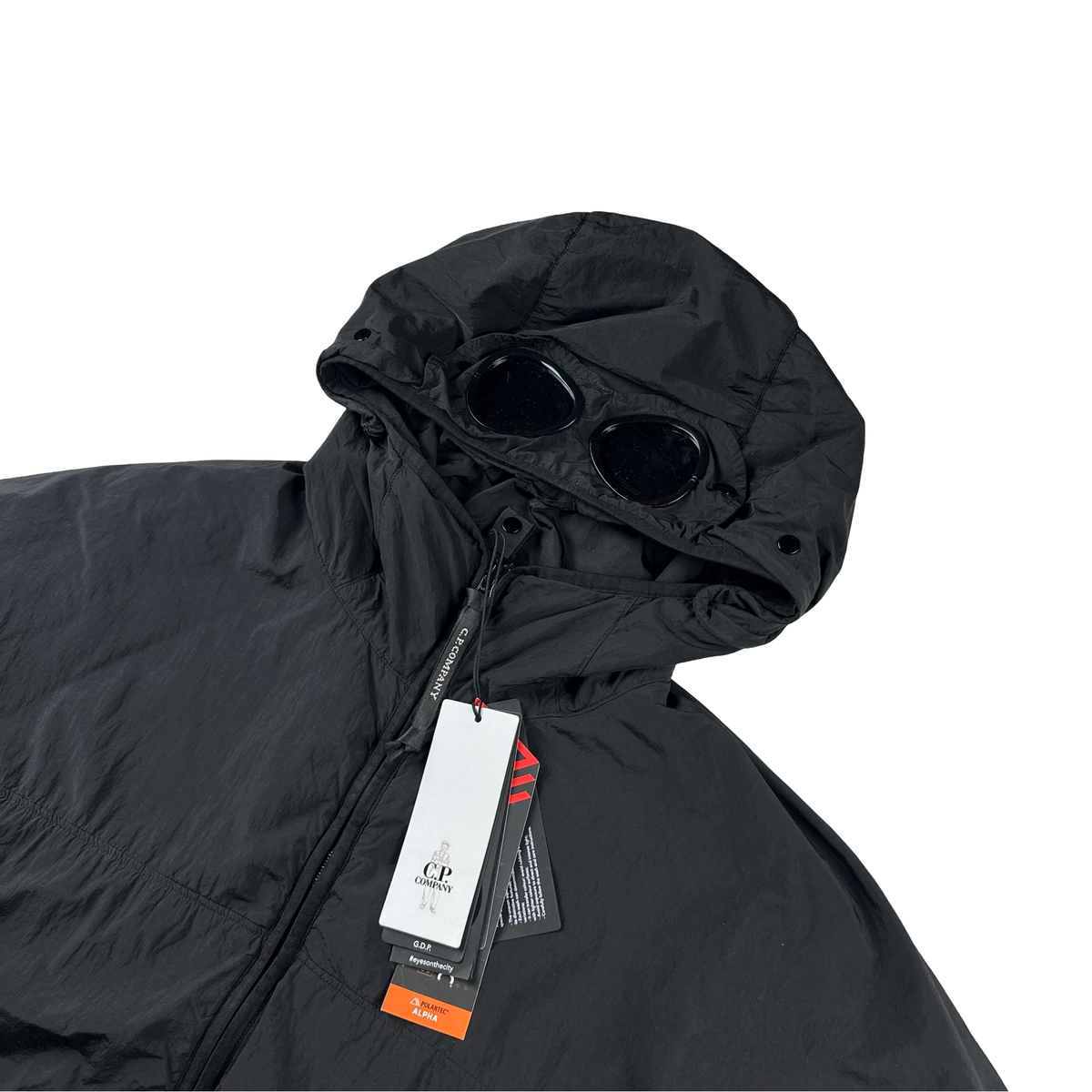 CP Company Black GDP Hooded Polartec Goggle Jacket 3XL