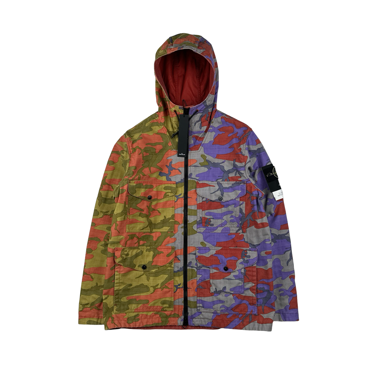 Stone Island 2022 Heritage Camo Ripstop Nylon Watro Hooded Jacket