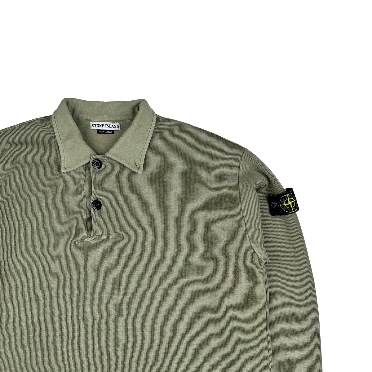 2000s STONE  BUTTON UP KNIT XL！ Stone Island Vintage 1998 Green Buttoned Pullover Jumper - XL
