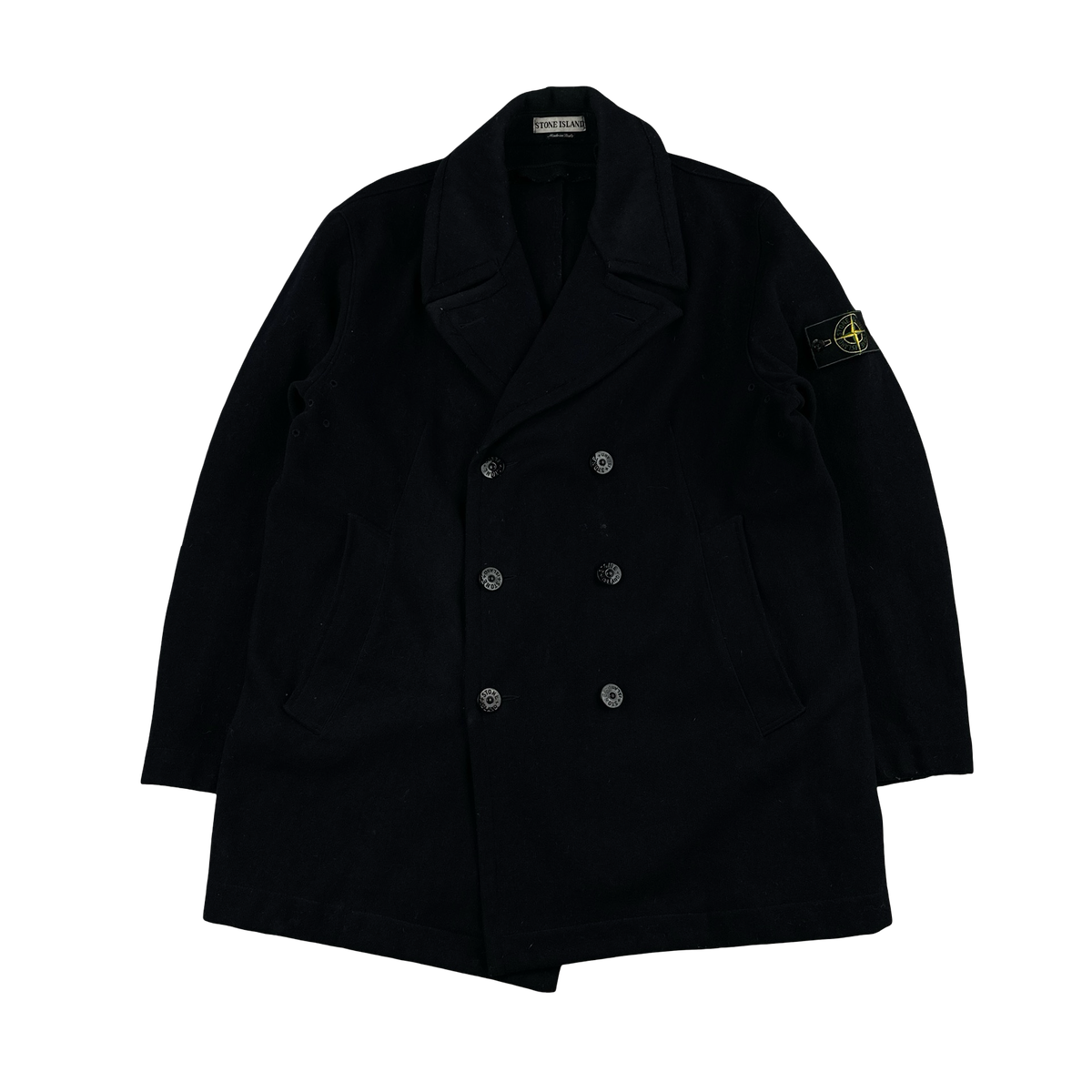 Stone Island 1996 Vintage Thick Wool Navy Double Breasted