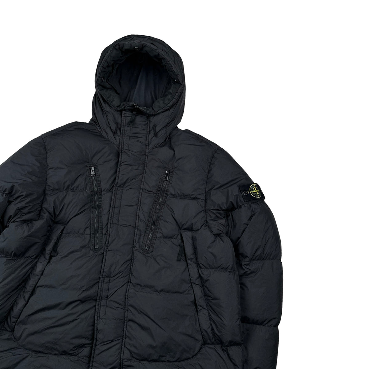 Stone Island 2021 Black Garment Dyed Crinkle Reps NY Down Parker Jacke
