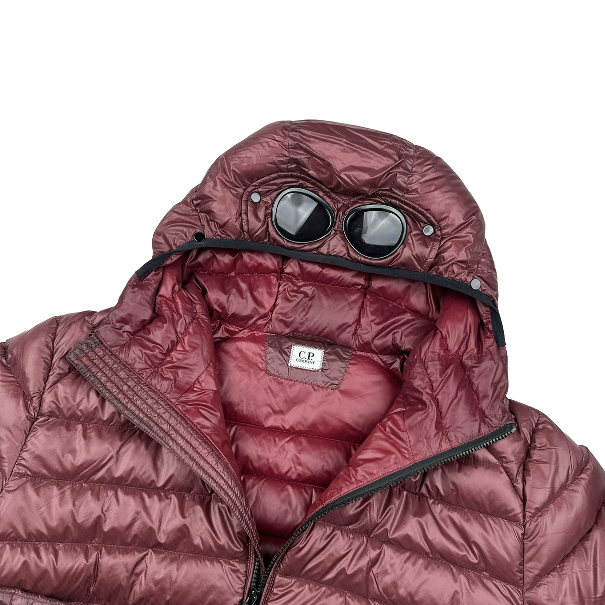 CP Company Burgundy Down Filled DD Shell Goggle Puffer Jacket 3XL - Main Image