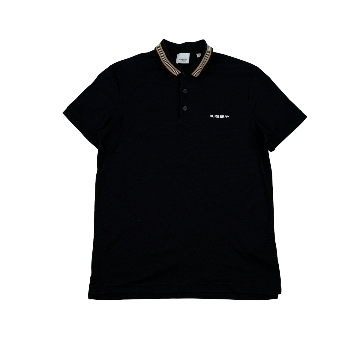 Burberry Nova Check Neckline Spellout Polo Shirt - Medium – Mat's