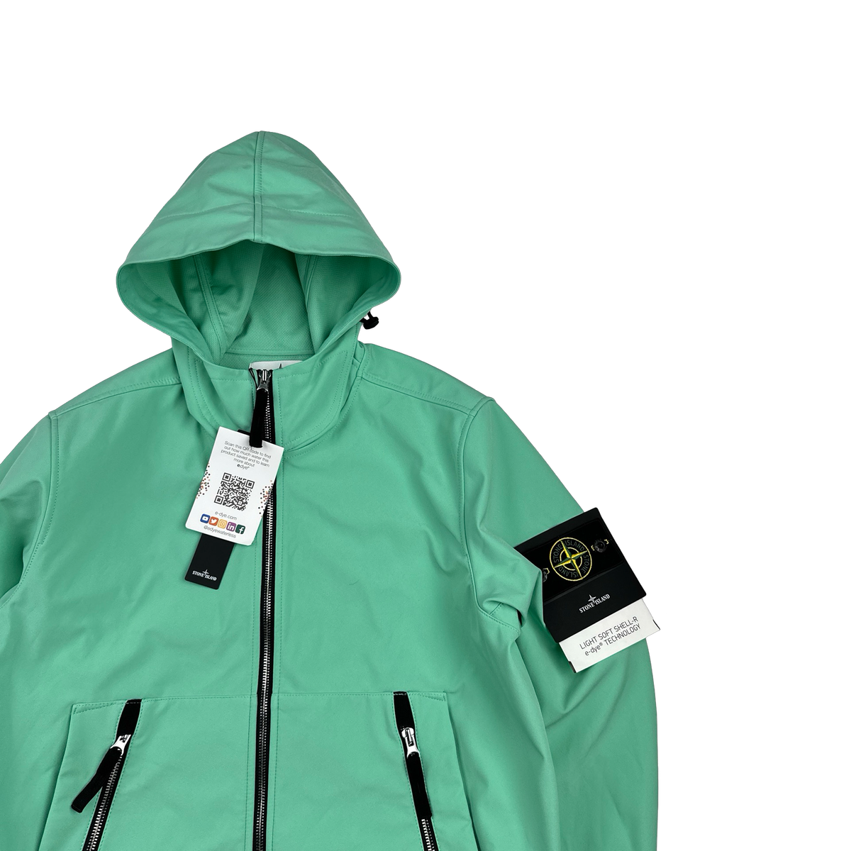 Stone Island 2021 Teal Soft Shell R E Dye Tech Jacket Medium