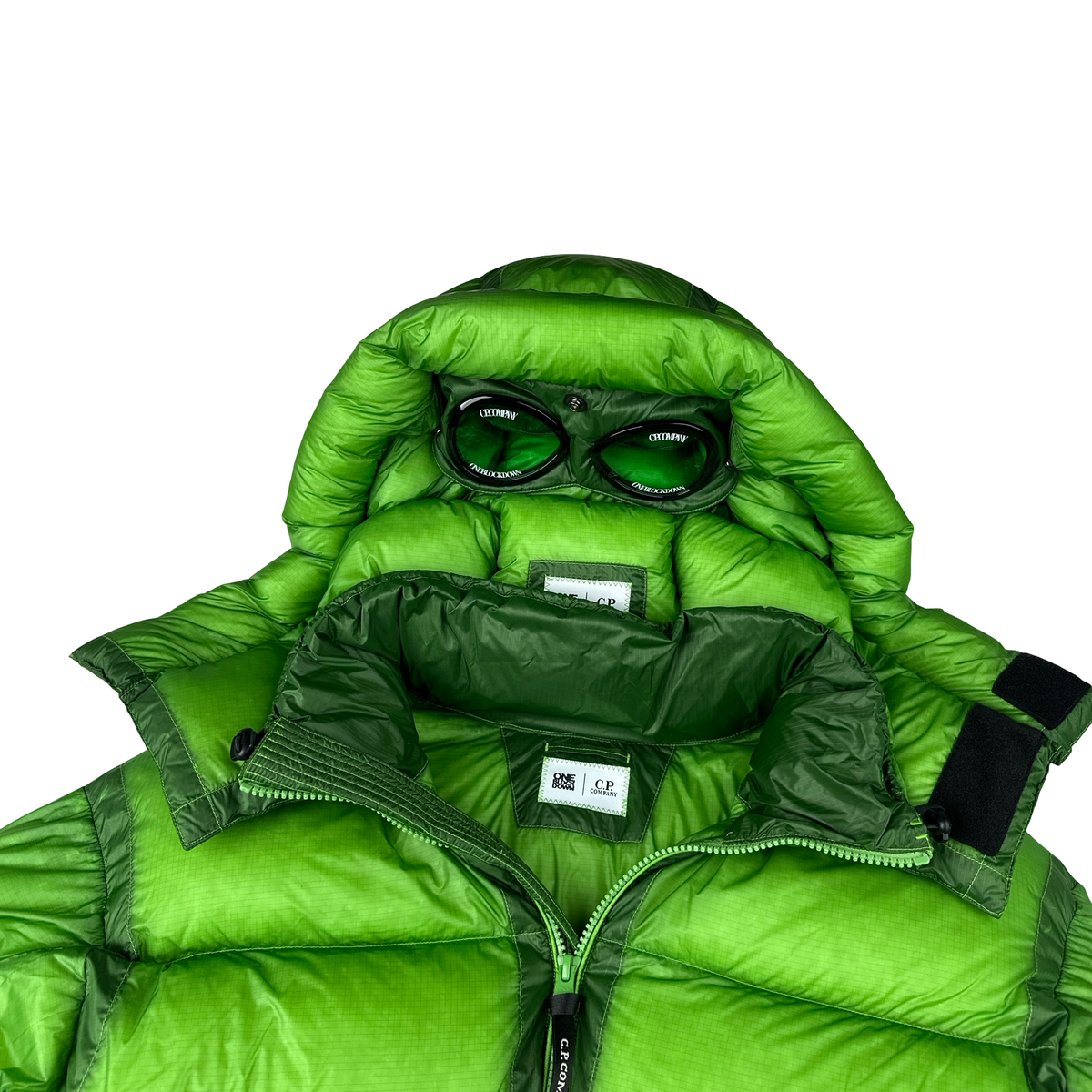CP Company x One Block Down Green D D Shell Puffer Jacket - Small
