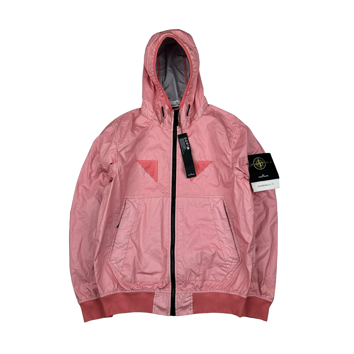 Stone Island 2023 Pink Membrana 3L TC Hooded Jacket - Medium