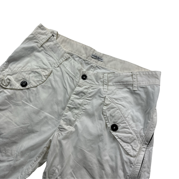 Stone Island 2007 White Cargo Shorts - XL