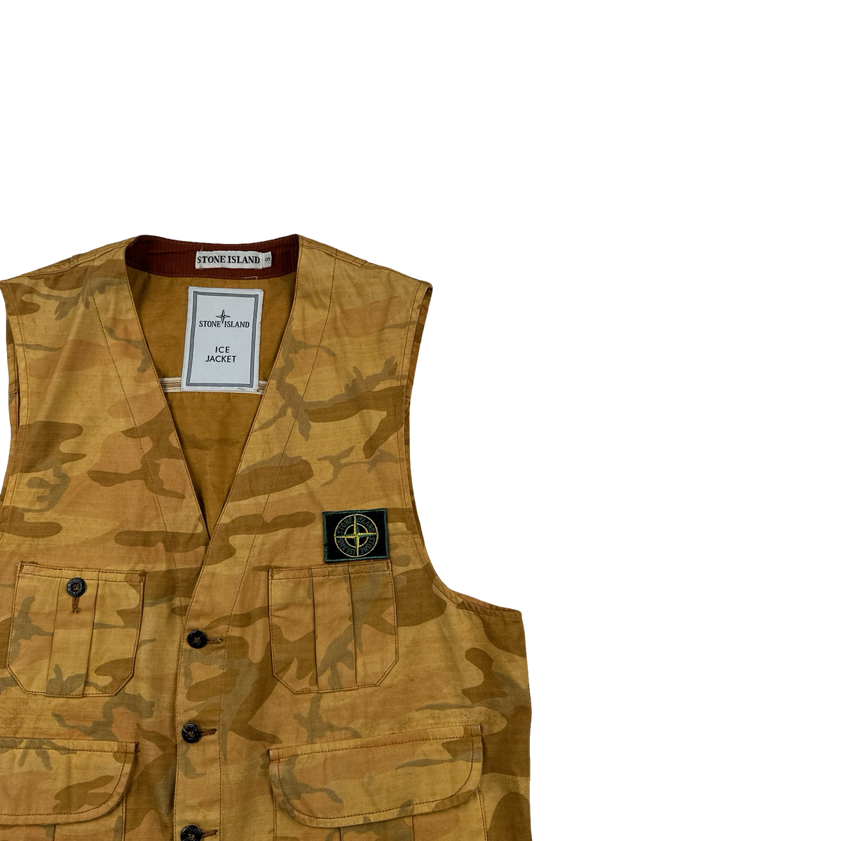 トップス Stone  80s Ice Jacket Camo Vests M Stone Island 1990 Ice Jacket Camo Vest - Small – Mat's Island
