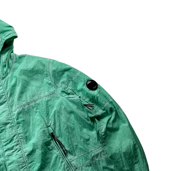 CP Company MTTN Teal Special Dyed Nylon Lens Viewer Hooded Jacket - Large