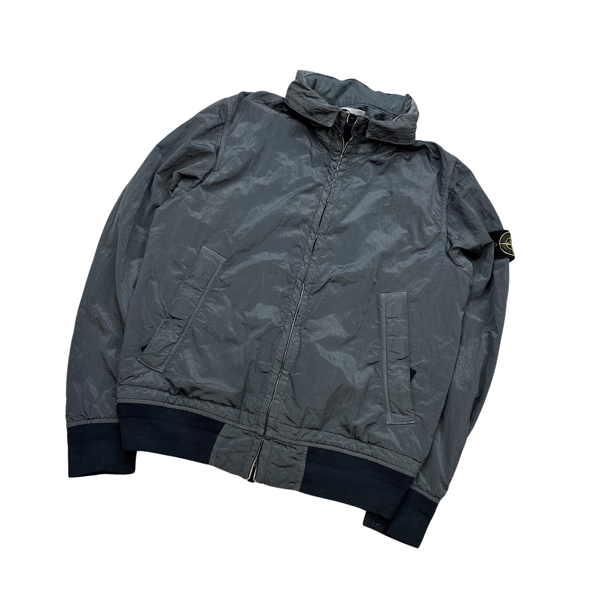 Stone Island 2015 Blue Shimmer Nylon Metal Tyvek Shield Jacket - Mediu