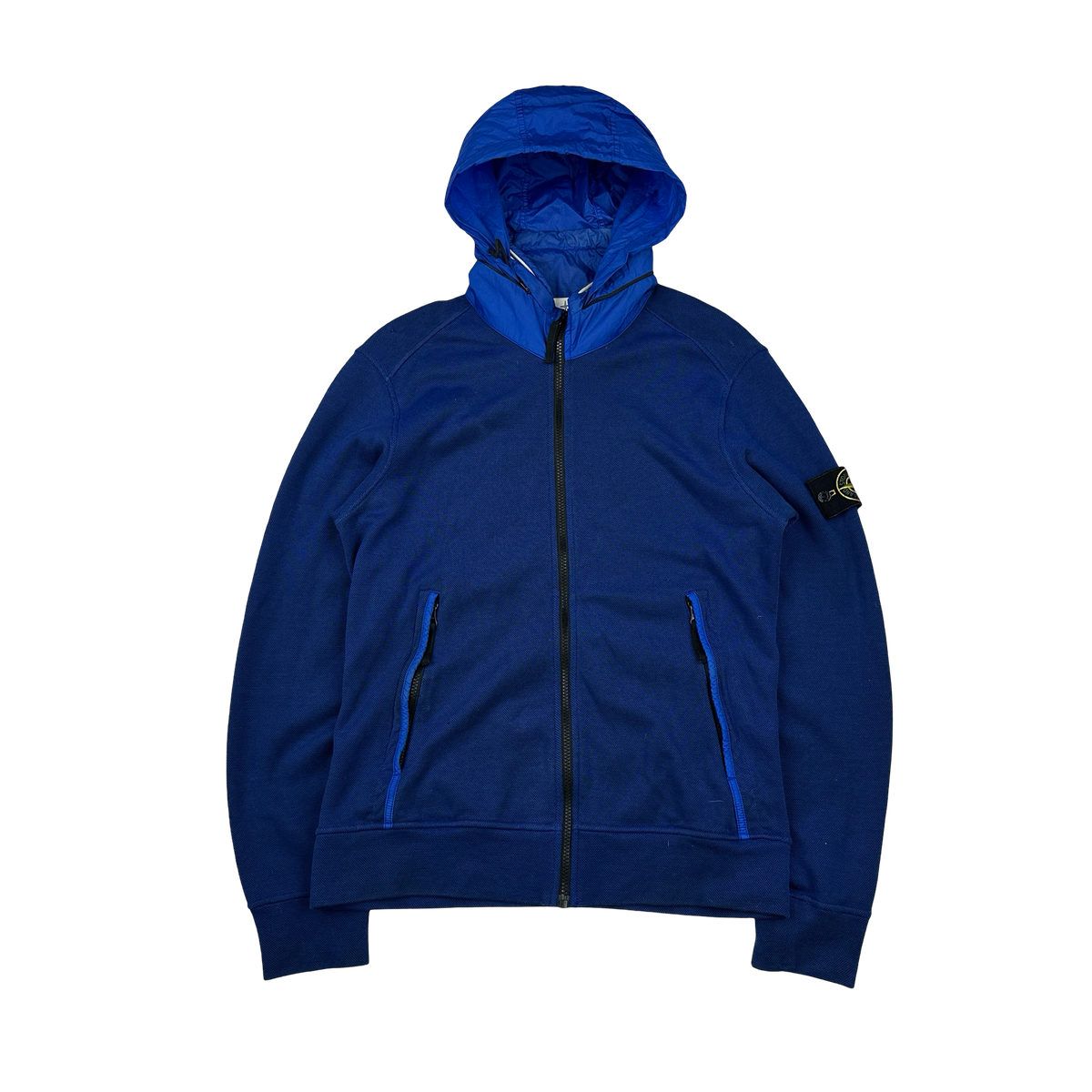 Stone Island 2014 Blue Cotton Nylon Blend Zipped Jumper Small