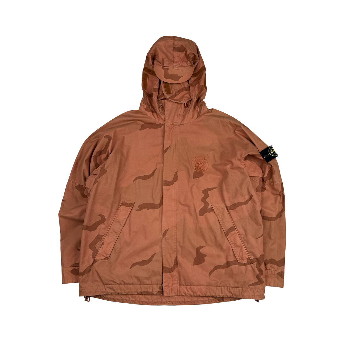 Stone Island Supreme 2019 Orange Brushed Cotton Camo Riot Mask