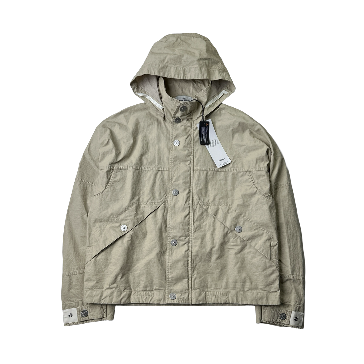 Stone Island 2024 Raw Plated Linen Marina Spellout Zipped Jacket