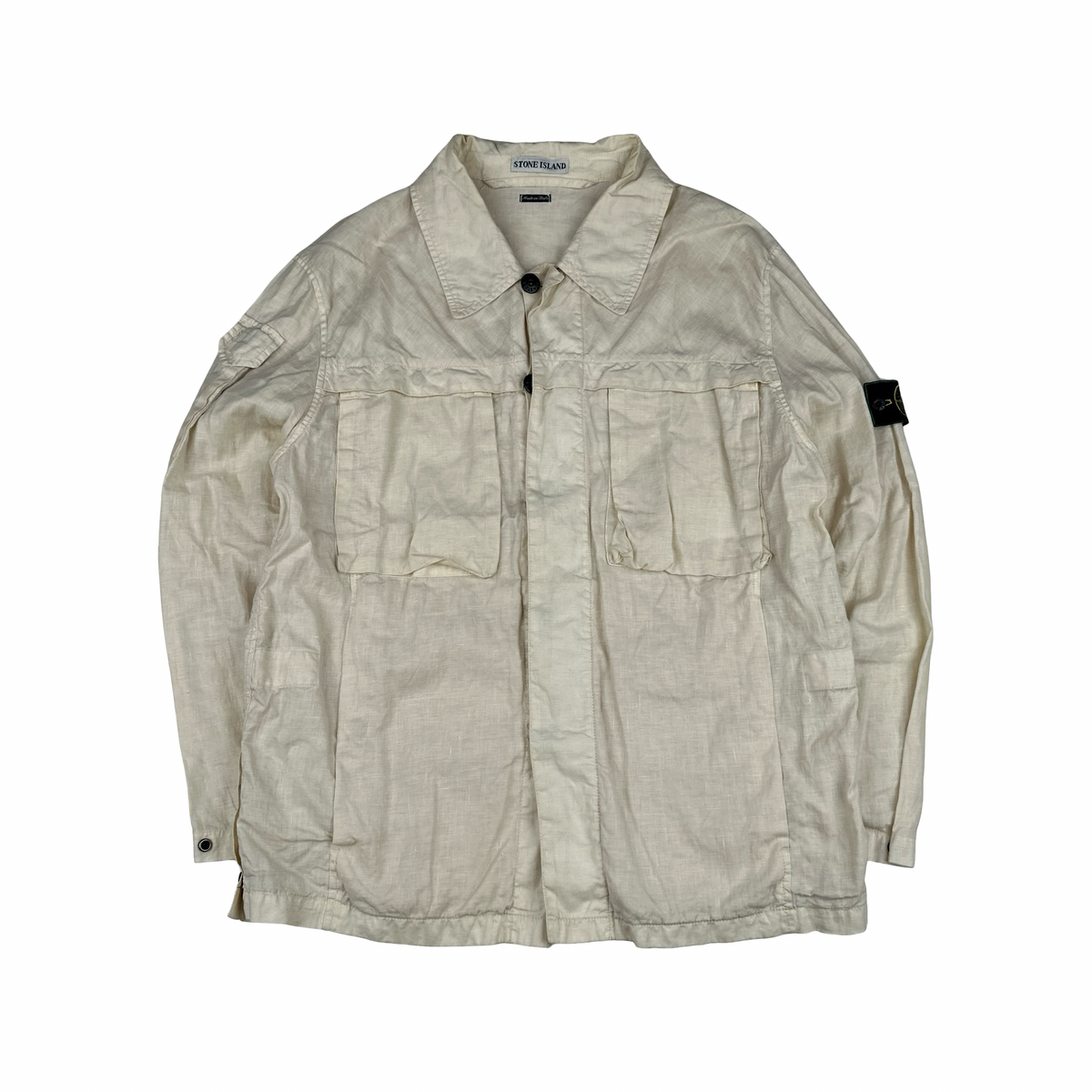 ジャケット・アウター 98SS Stone  Lino flax jacket Stone Island 1998 Vintage Lino Flax Multi Pocket Jacket - Medium